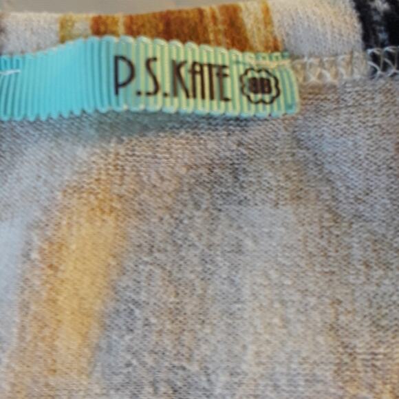 Womens Sz L Plaid Sequin Stretchy Long Sleeve Made in USA Tee Shirt - Picture 10 of 10